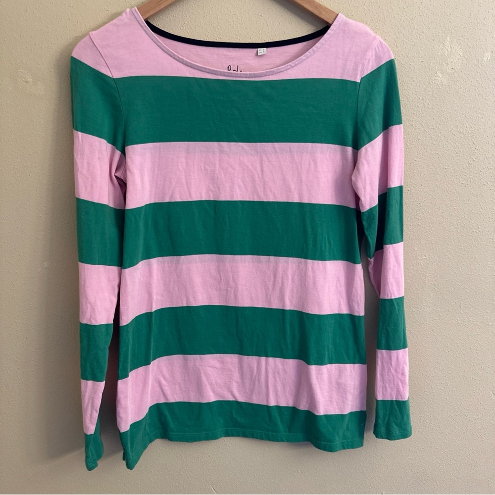Boden Stripe Top Shirt Size 4 Rugby Casual Lightweight Everyday Colorful 🩷💚